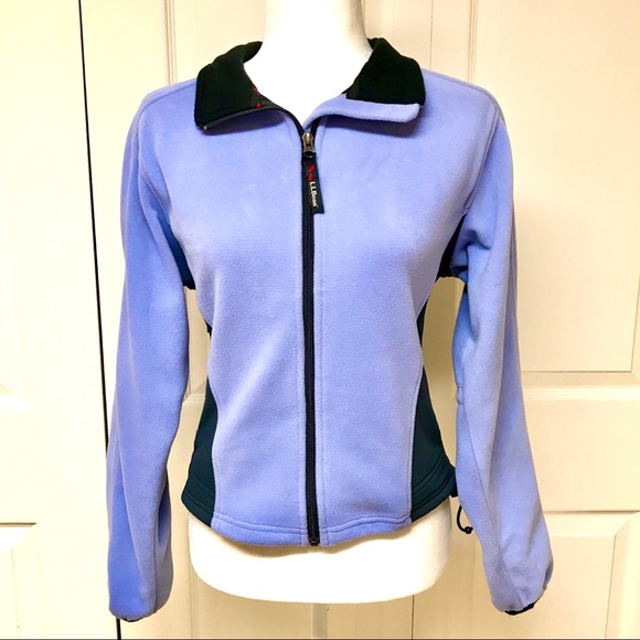 L.L. Bean Jackets & Blazers - LL Bean Purple & Black Fleece Full-Zip Jacket